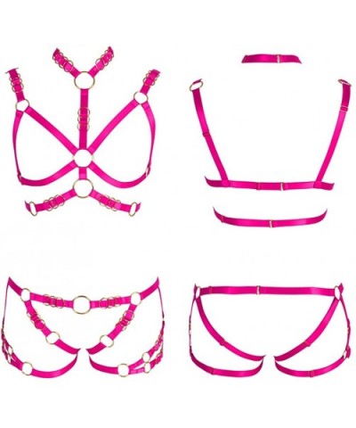 Women's Body Harness Set Carnival Garter Elastic Hollow Top Bra Punk Goth Clothing Accessories Clothing Accessories - Rose Re...