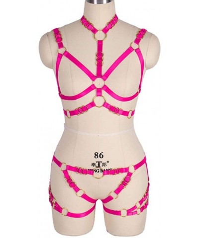 Women's Body Harness Set Carnival Garter Elastic Hollow Top Bra Punk Goth Clothing Accessories Clothing Accessories - Rose Re...