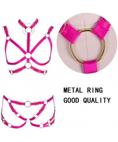 Women's Body Harness Set Carnival Garter Elastic Hollow Top Bra Punk Goth Clothing Accessories Clothing Accessories - Rose Re...