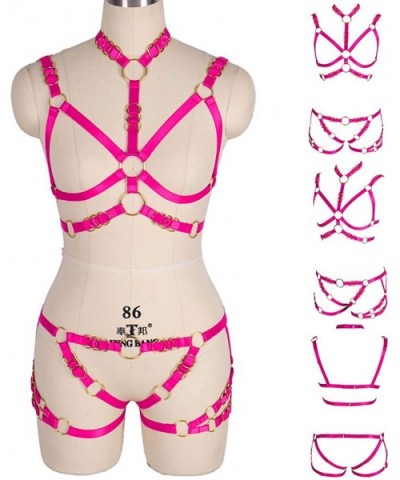 Women's Body Harness Set Carnival Garter Elastic Hollow Top Bra Punk Goth Clothing Accessories Clothing Accessories - Rose Re...