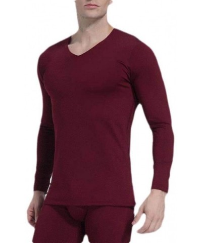 V Neck Lightweight Thermal Long Sleeve Slim Thermal Top with Fleece Lined 5 US S - CJ192AWCEG5 $25.82 Thermal Underwear