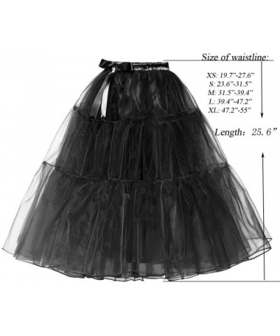 Women's 1950s Petticoat Slip A Line Short Skirt Crinoline Knee Length - Babyblue - CY189Q8Z3UG $38.08 Slips