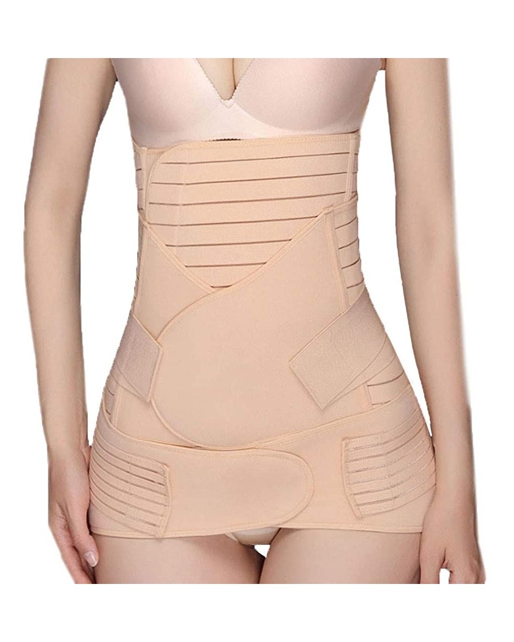 Women's 3 in 1 Postpartum Support Recovery Belly Wrap Waist/Pelvis Belt Shaper Body Shaper Postnatal Shapewear - Khaki - CQ19...