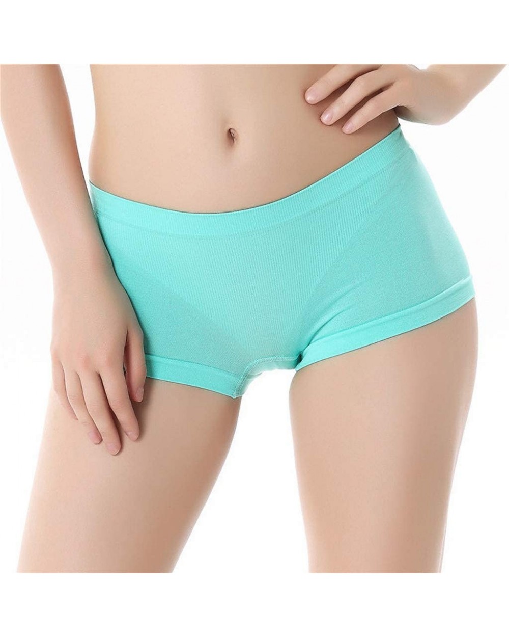 Women Underwear Sexy Quarter Trousers Slim Fit Seamless Underpants Safety Pant - Mint Green - CG18WZQQ7RM $15.79 Slips