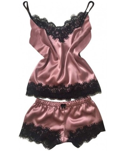 2PC Lingerie Women Babydoll Nightdress Pajamas Nightgown Sleepwear Lace Underwear Set - A_purple - CY196GS7E84 $27.47 Baby Do...
