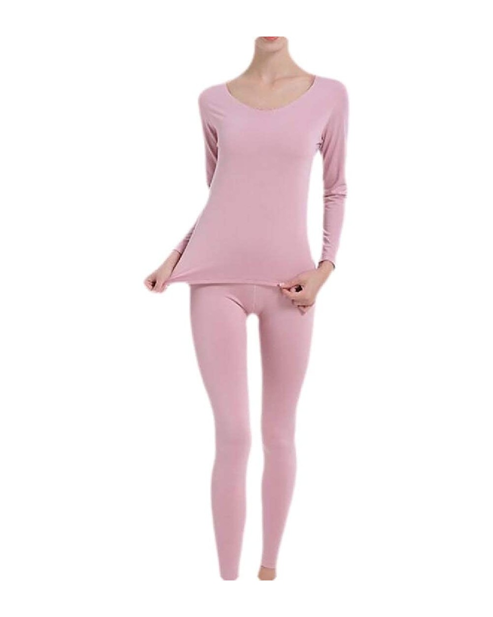 2-Piece Soft Base Layering Set Top with Pants - Pink - CU18A48OZI8 $36.65 Thermal Underwear