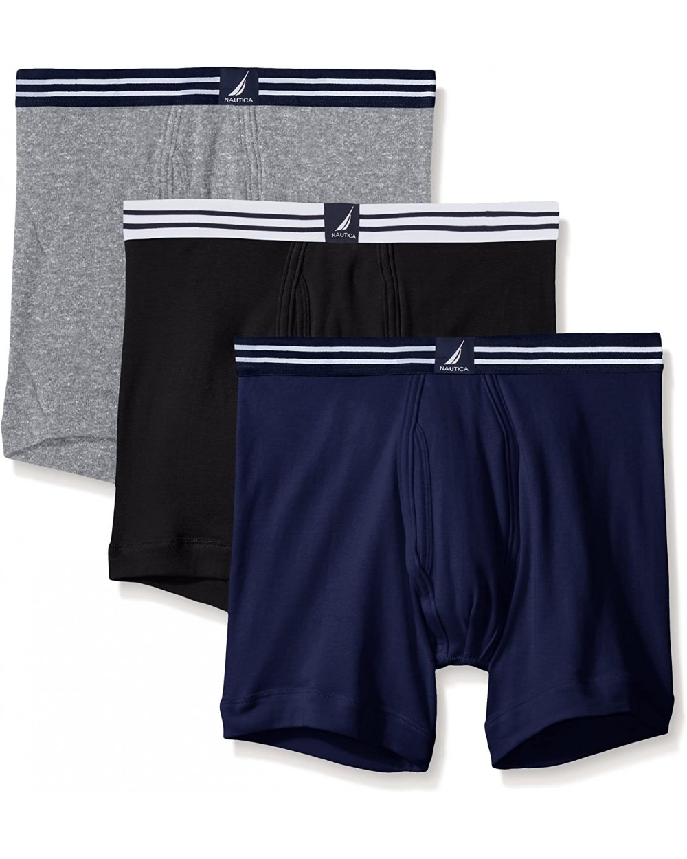 Men's Classic Cotton Boxer Brief Multi Pack - Black/Heather Gray/Navy - CI184W720K4 $43.99 Boxer Briefs