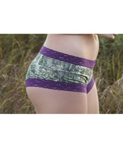 ShapeShift Digital Camo w/Plum Lace Boy Short - C118LQYQDKY $27.80 Panties