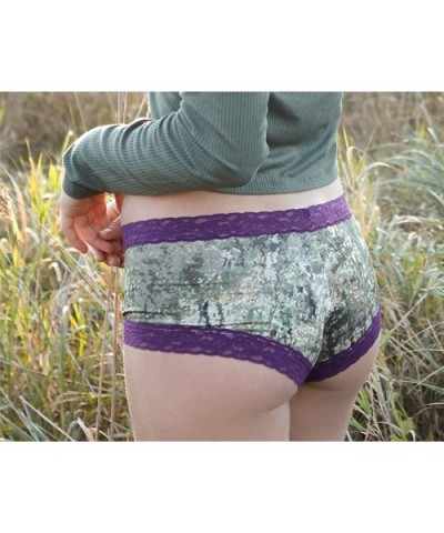 ShapeShift Digital Camo w/Plum Lace Boy Short - C118LQYQDKY $27.80 Panties