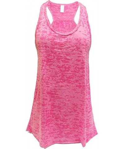 Flowy Racerback Tank Top- Burnout Colors- Regular and Plus Sizes - Pink - C0123F97BKV $22.18 Camisoles & Tanks