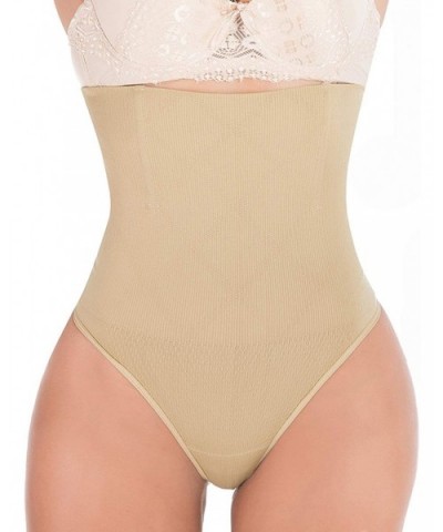 Women Waist Cincher Girdle Tummy Slimmer Sexy Thong Panty Shapewear - Nude(hi-waist) - CH18ZE2X50O $21.14 Shapewear