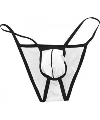 Men's Low Rise Micro Bulge Pouch Mini G-String Thongs Bikini Briefs Underwear - White - CQ197Y6NZ65 $27.30 G-Strings & Thongs