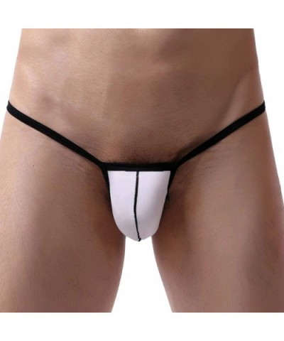 Men's Low Rise Micro Bulge Pouch Mini G-String Thongs Bikini Briefs Underwear - White - CQ197Y6NZ65 $27.30 G-Strings & Thongs