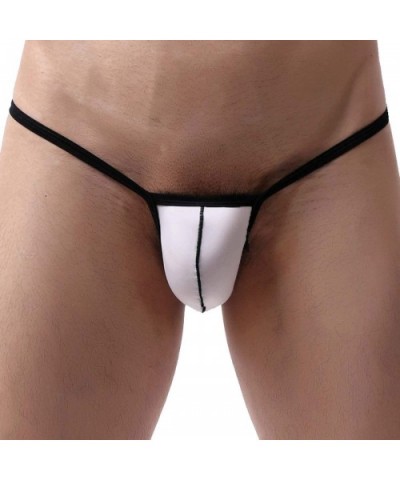 Men's Low Rise Micro Bulge Pouch Mini G-String Thongs Bikini Briefs Underwear - White - CQ197Y6NZ65 $27.30 G-Strings & Thongs