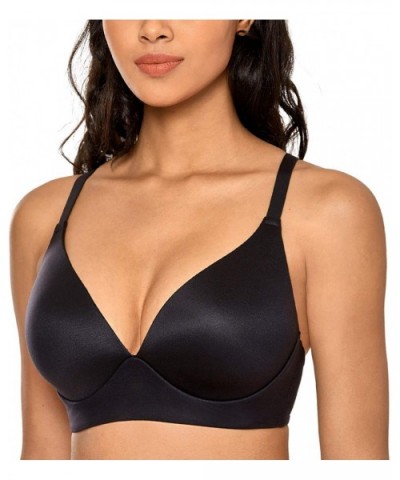 Women's Racerback Bralette Wireless Plunge Triangle Lightly Padded Bra - Black - CY18GGWA8RQ $35.60 Bras