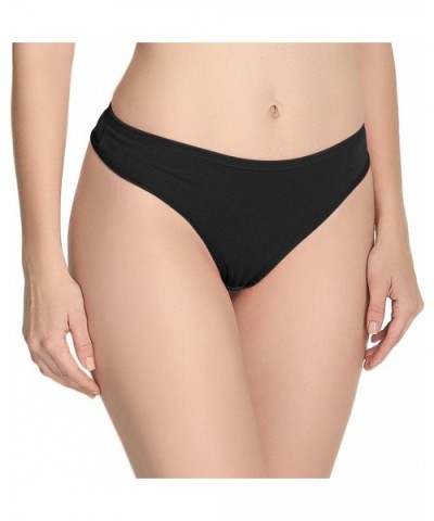 Women's Breathable Cotton Thong Panties Pack of 6 - Black-6pk - CX18G0YKQLW $14.42 Panties