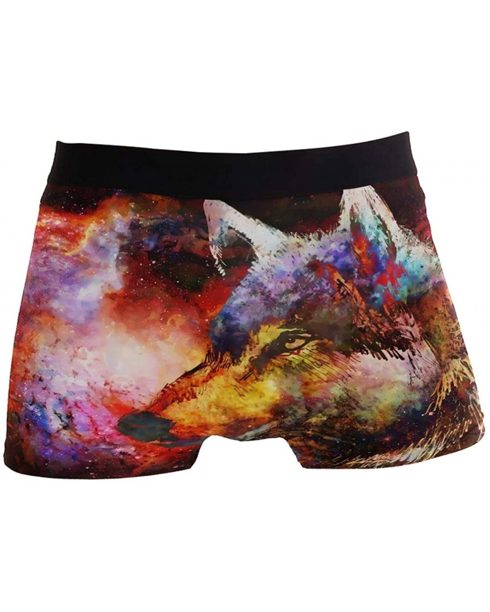 Wolf Galaxy Mens Boxer Briefs Underwear Breathable Stretch Boxer Trunk with Pouch - Red - CW18MHTWA6G $26.30 Boxer Briefs