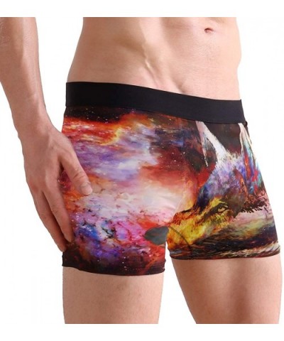 Wolf Galaxy Mens Boxer Briefs Underwear Breathable Stretch Boxer Trunk with Pouch - Red - CW18MHTWA6G $26.30 Boxer Briefs