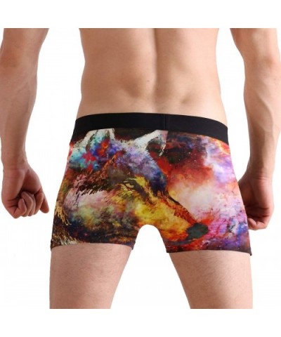 Wolf Galaxy Mens Boxer Briefs Underwear Breathable Stretch Boxer Trunk with Pouch - Red - CW18MHTWA6G $26.30 Boxer Briefs