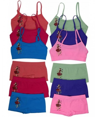 Girl Pack of 6 Set Spaghetti Strap Training Bras & Boyshorts Bikinis - Musical Princess - C8193K98A0G $43.70 Panties