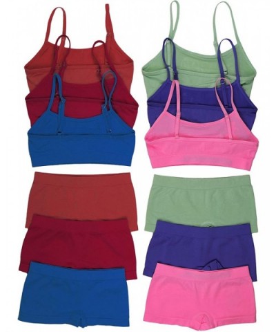 Girl Pack of 6 Set Spaghetti Strap Training Bras & Boyshorts Bikinis - Musical Princess - C8193K98A0G $43.70 Panties