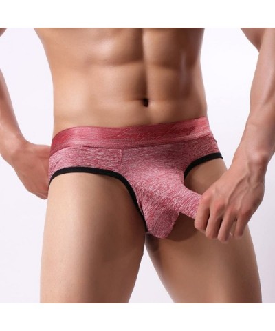 Mens Sexy Underwear Soft Hip Boxer Brief Knickers Breathable Lightweight Comfort Shorts Underpants - Red - CJ18LYZ4D7H $13.86...