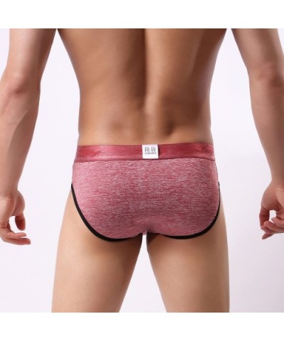 Mens Sexy Underwear Soft Hip Boxer Brief Knickers Breathable Lightweight Comfort Shorts Underpants - Red - CJ18LYZ4D7H $13.86...