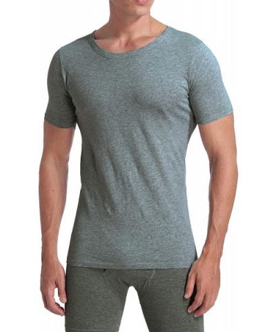 Men's 6-Pack Undershirts 100% Cotton Comfy Crew Neck T-Shirts - Grey Melange Crew Neck 6-pack - CV192MTD6TA $53.12 Undershirts