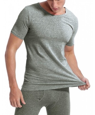 Men's 6-Pack Undershirts 100% Cotton Comfy Crew Neck T-Shirts - Grey Melange Crew Neck 6-pack - CV192MTD6TA $53.12 Undershirts