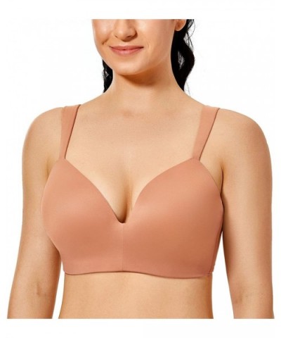 Women's Wirefree T-Shirt Bra Plus Size Lightly Lined Comfort Straps Smooth Back - Sun Kissed - CT196EIKR30 $25.79 Bras