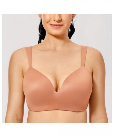 Women's Wirefree T-Shirt Bra Plus Size Lightly Lined Comfort Straps Smooth Back - Sun Kissed - CT196EIKR30 $25.79 Bras