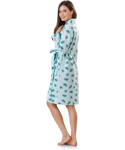 Women's Warm Lightweight Quilted Robe with Pockets - Green - CT12CMTPXA9 $37.80 Robes