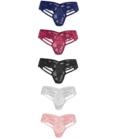 Women Thong Lace Panties Lycra Spandex Underwear Lingerie 5 Pack - Style 2 - CH19DA8E0AH $39.48 Panties