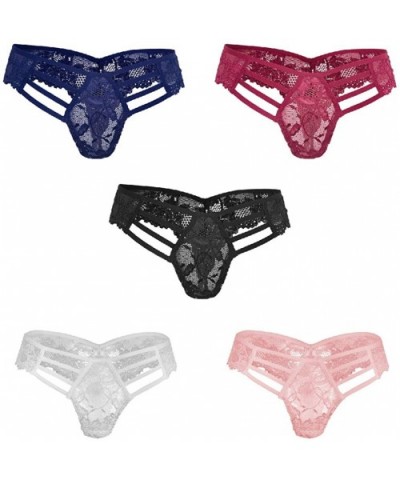 Women Thong Lace Panties Lycra Spandex Underwear Lingerie 5 Pack - Style 2 - CH19DA8E0AH $39.48 Panties