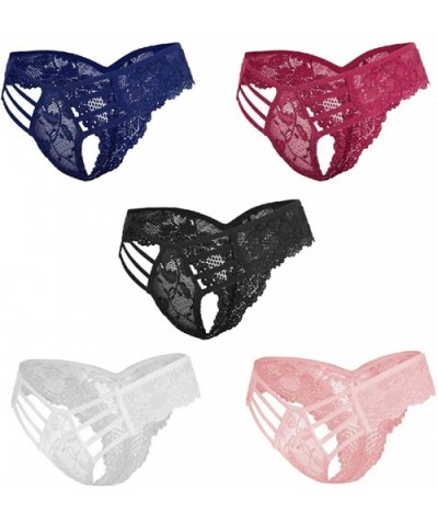 Women Thong Lace Panties Lycra Spandex Underwear Lingerie 5 Pack - Style 2 - CH19DA8E0AH $39.48 Panties