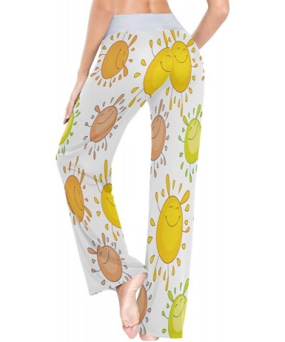 Womens Pajama Lounge Pants Funny Sun Rabbit Cute Bunny Wide Leg Casual Palazzo Pj Sleep Pants Laides - 3d Print 1 - CP19DEX9Y...