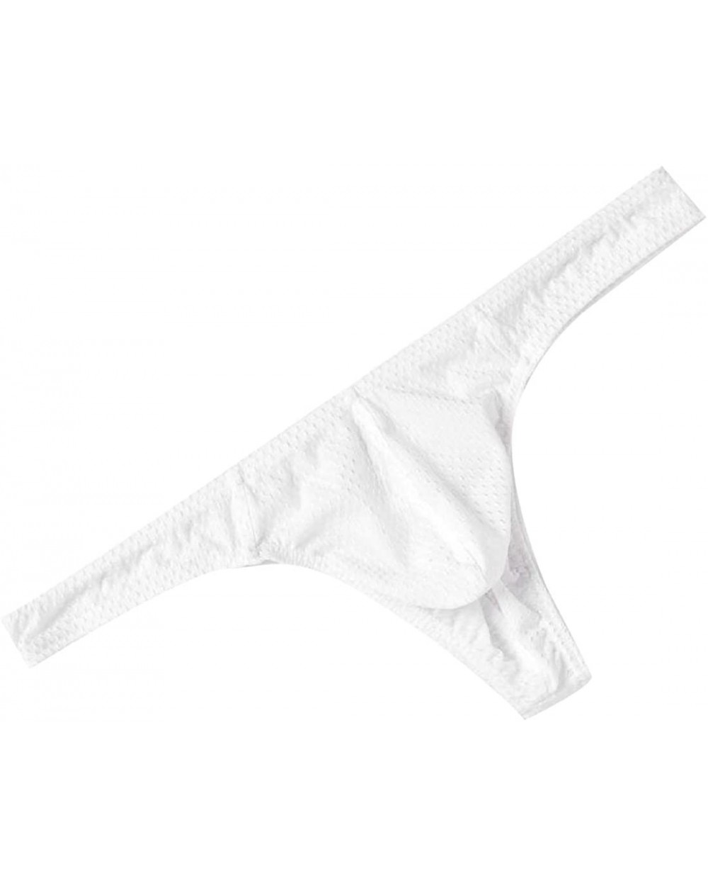 Mens Cotton Thongs G-String Underwear Sexy Breathable Panty Comfort Low Rise Thong White - CH18XYSXSRI $20.86 G-Strings & Thongs