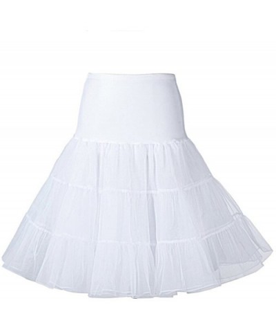 Vintage Women Rockabilly Petticoat Short Slip Crinoline Tutu Underskirt - White - CV185XXXLR9 $32.32 Slips