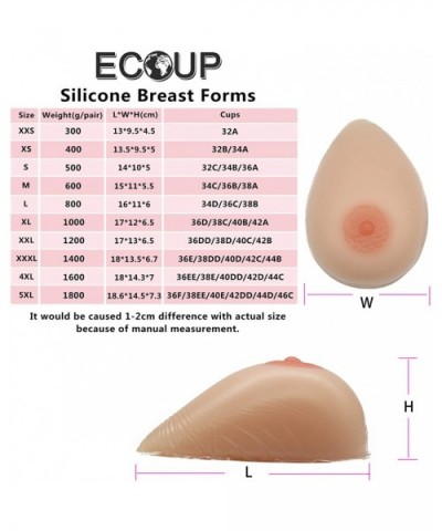 300-1800g/pair 34A-F Cup Silicone Breast Forms Self-Adhesive Fake Breasts For Transgender - Peachpuff - CA18E5LL4U7 $74.23 Ac...