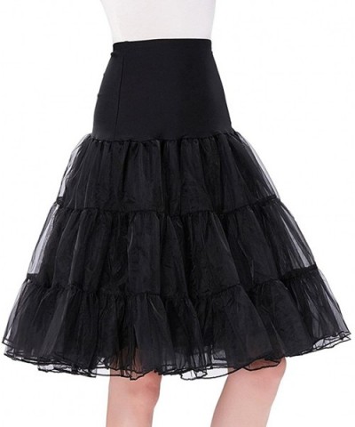 Vintage Women Rockabilly Petticoat Short Slip Crinoline Tutu Underskirt - White - CV185XXXLR9 $32.32 Slips