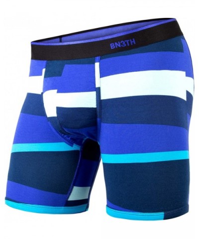 Men's Classic Boxer Brief-Prints Collection (Funky Stripe Blue- Small) - CJ18ORUR2IE $44.78 Boxer Briefs