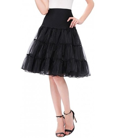 Vintage Women Rockabilly Petticoat Short Slip Crinoline Tutu Underskirt - White - CV185XXXLR9 $32.32 Slips