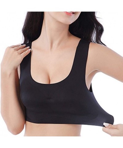 Sports Bras for Women Plus Size Padded Seamless Comfortable Yoga Bra Top - Black - C518U0SZ6N5 $27.06 Bustiers & Corsets