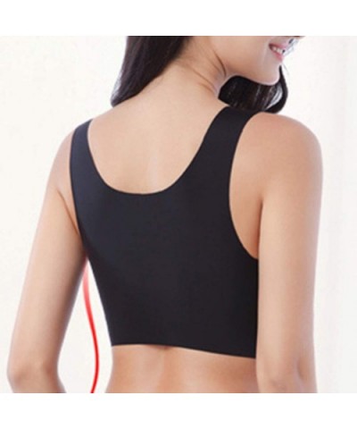 Sports Bras for Women Plus Size Padded Seamless Comfortable Yoga Bra Top - Black - C518U0SZ6N5 $27.06 Bustiers & Corsets