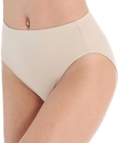 The Essentials Cotton Classic Hi-Cut Brief Panty (4025) - Classic Beige - CB11XZAZ7X3 $23.64 Panties