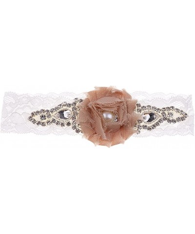 Shiny Crystal Pearls Lace Garter Wedding Wedding Shower - Brown - CH19CSRU66N $15.09 Garters & Garter Belts