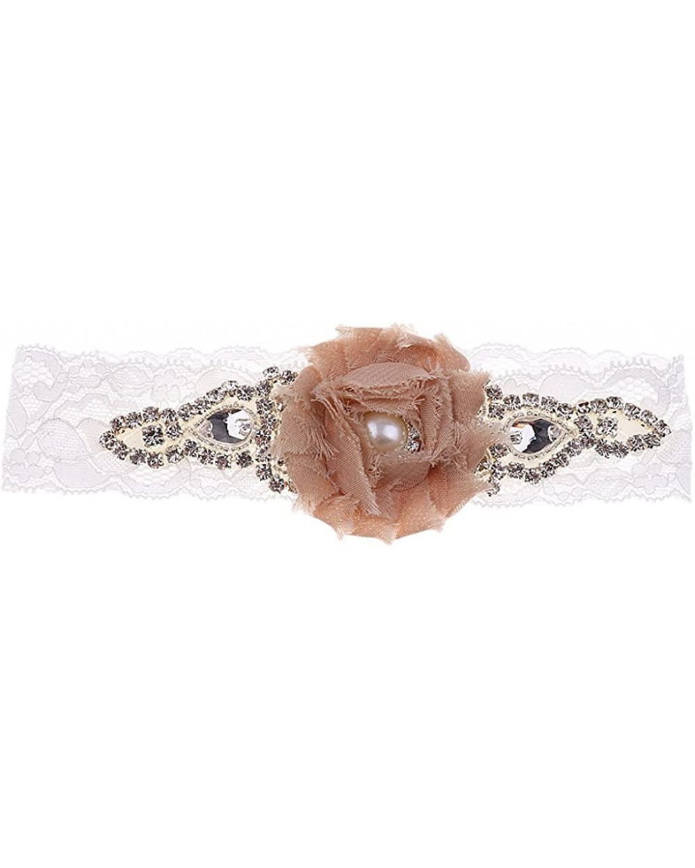 Shiny Crystal Pearls Lace Garter Wedding Wedding Shower - Brown - CH19CSRU66N $15.09 Garters & Garter Belts