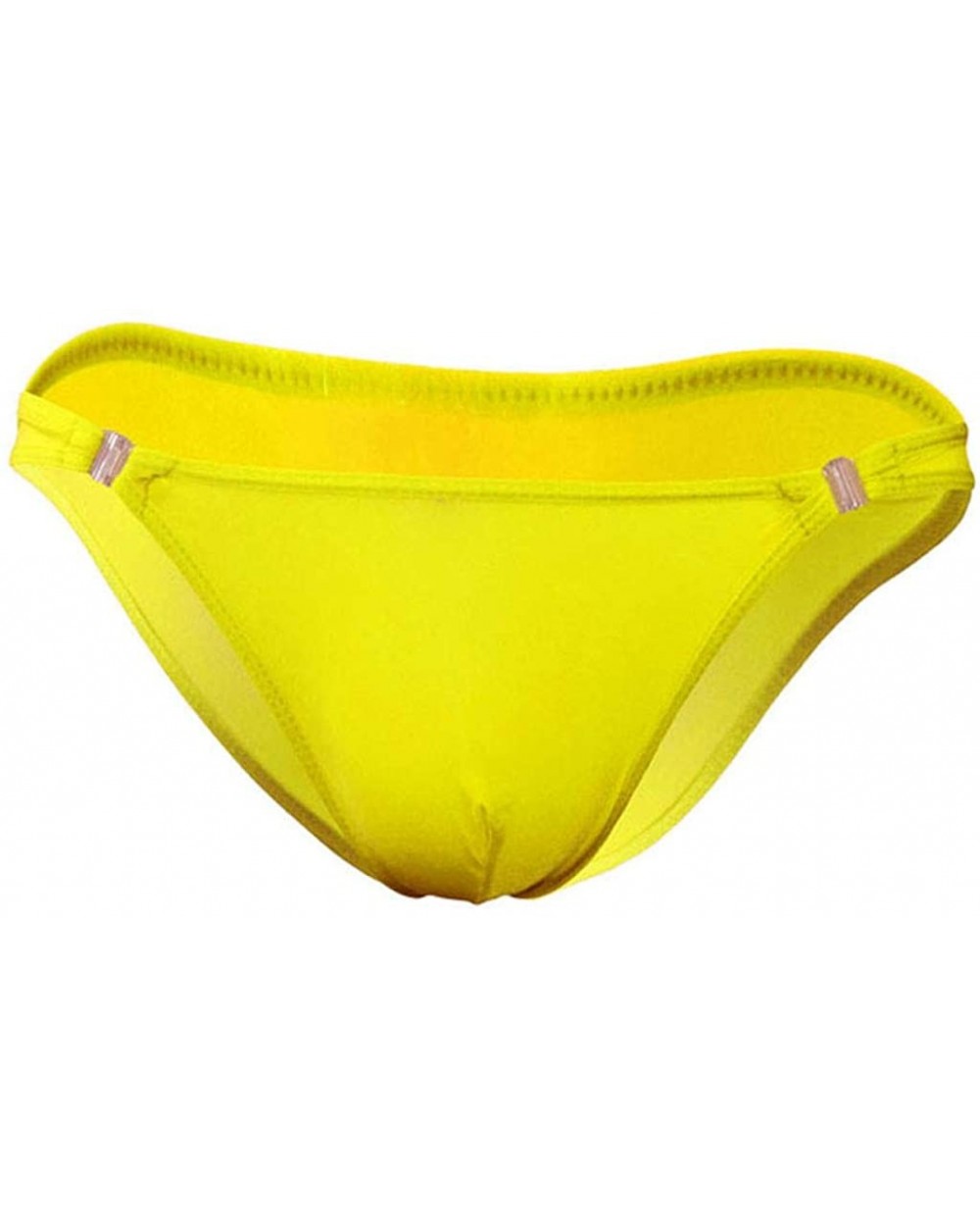 Men's Underwear Jockstrap G-String See Through Bikini Briefs Sexy Low Rise Bulge Pouch Thong Stretch T-Back - Yellow - CO194N...