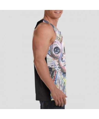 Men's Soft Tank Tops Novelty 3D Printed Gym Workout Athletic Undershirt - Colorful Animal Monkey Floral - CT19DSKR952 $31.97 ...