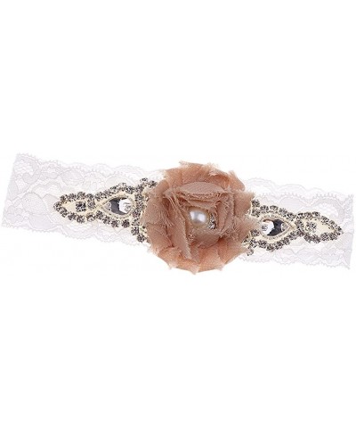 Shiny Crystal Pearls Lace Garter Wedding Wedding Shower - Brown - CH19CSRU66N $15.09 Garters & Garter Belts